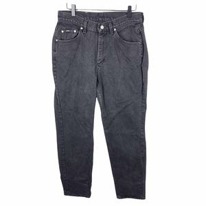 Vintage Lee Denim Women's High Waisted Black Denim Mom Jeans Size 12